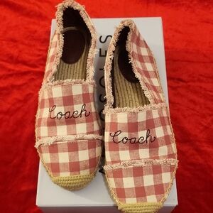 Coach Red and White Checkered Espadrilles